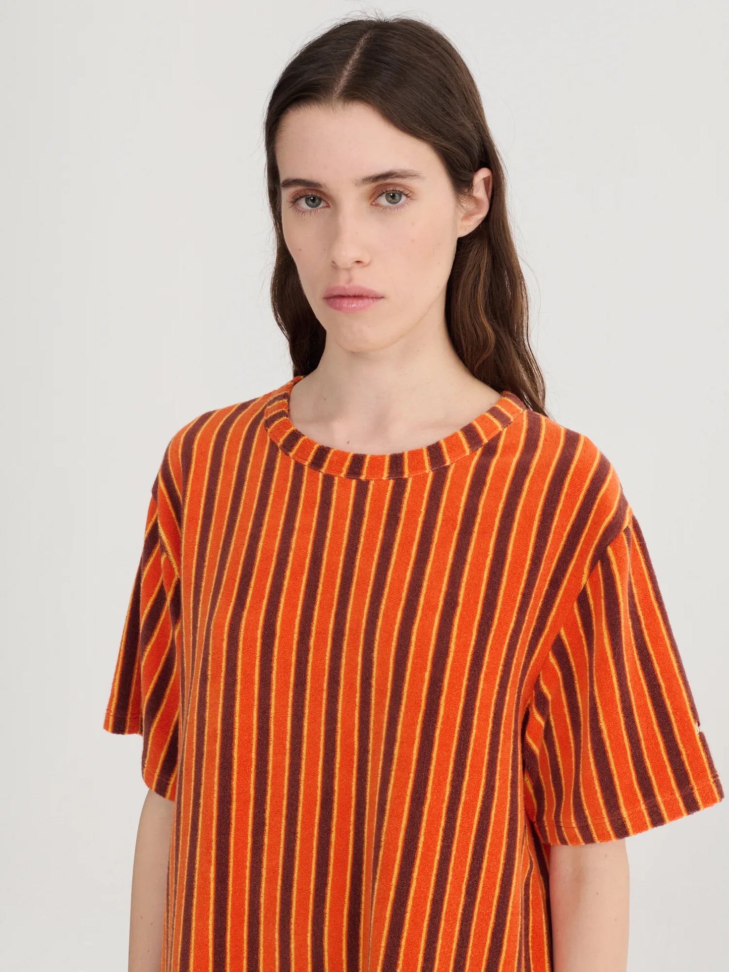 Striped terry short dress