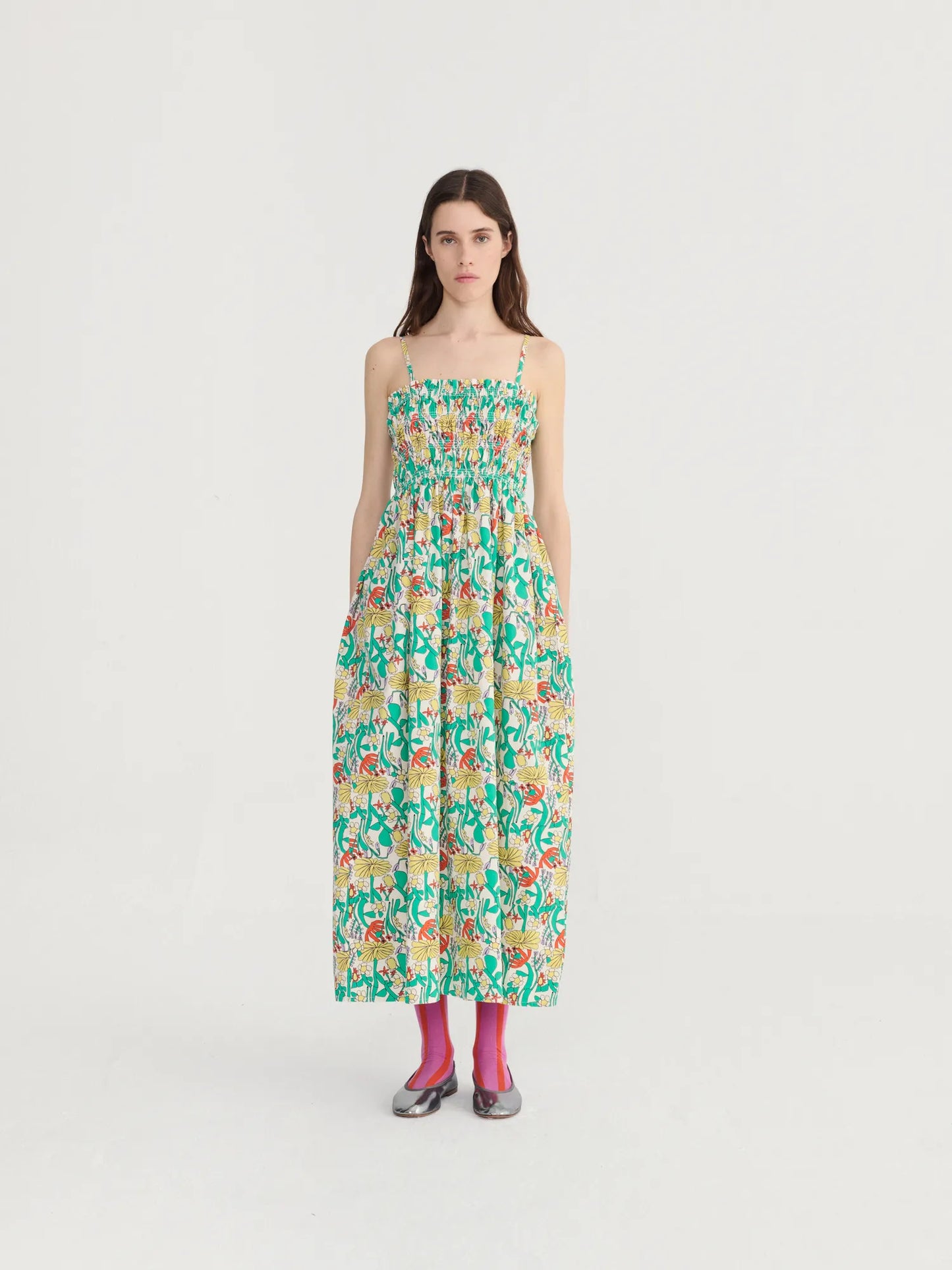 Color Herbalist gathered bustier dress