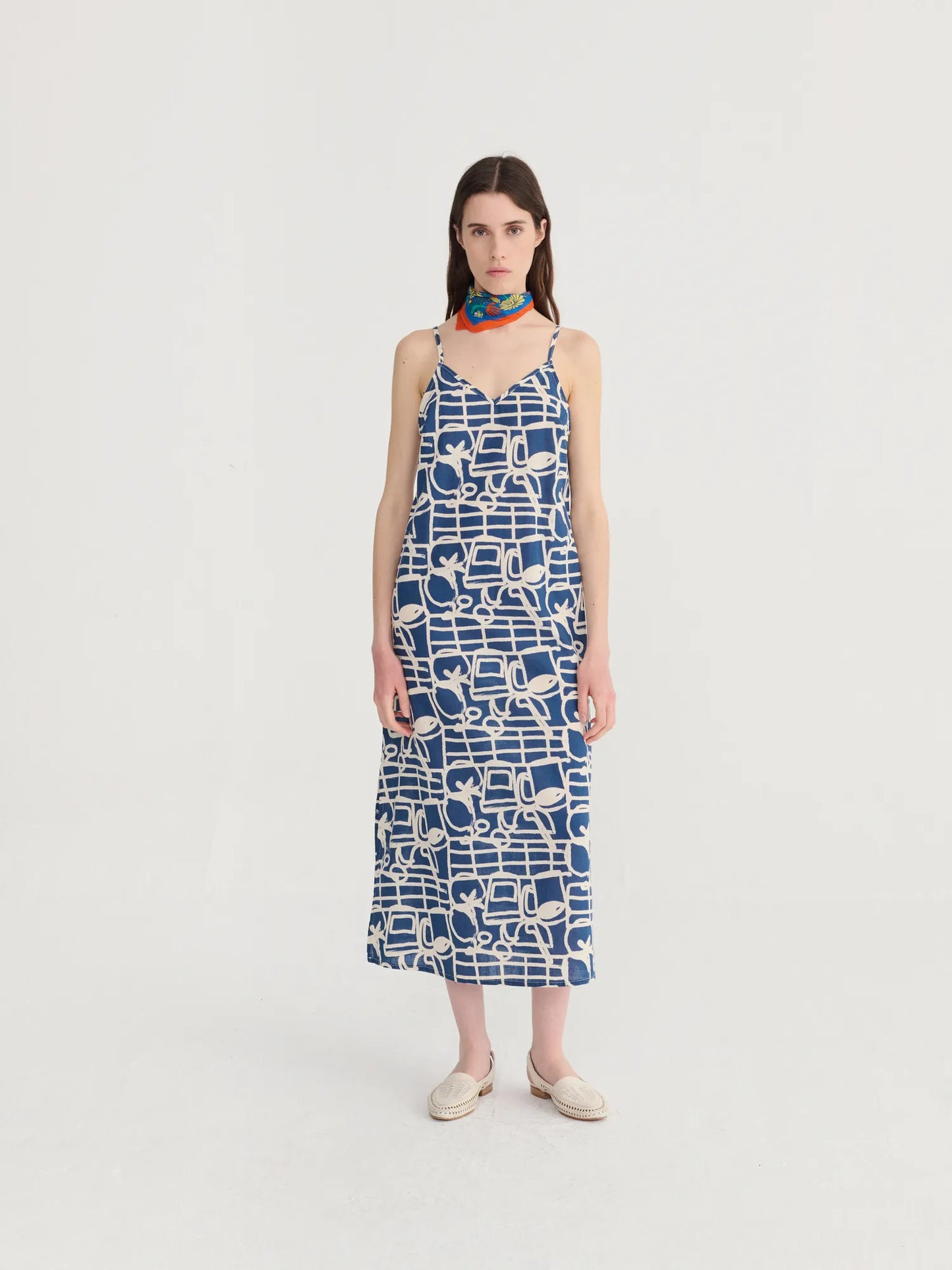 Cookery festival pattern strap dress