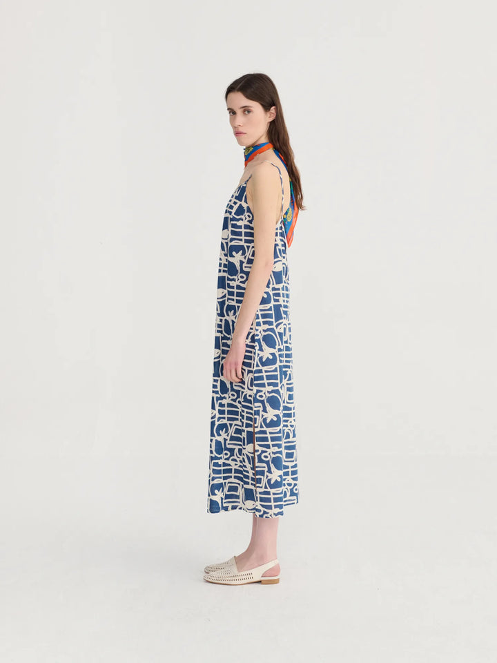 Cookery festival pattern strap dress
