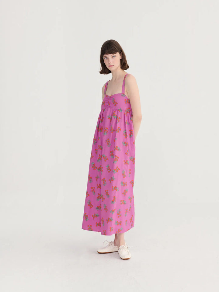Juicy tomatoes pattern strap dress