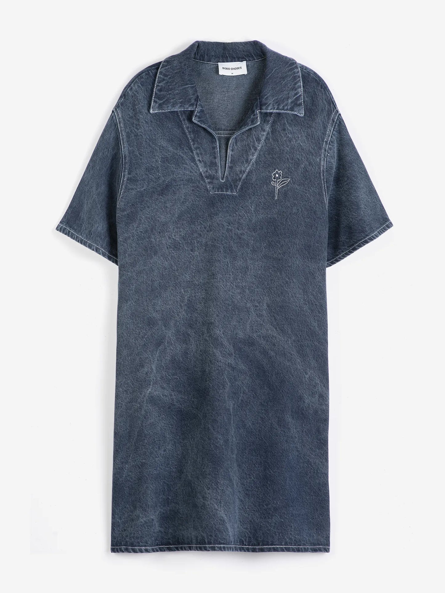 Washed polo twill dress