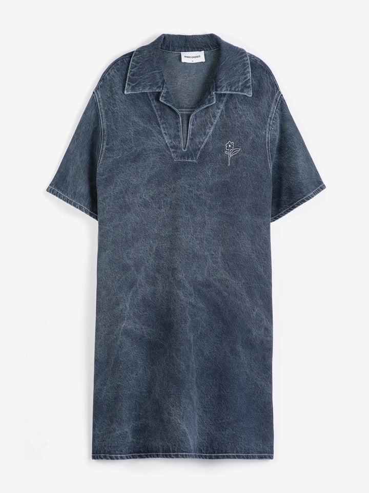 Washed polo twill dress
