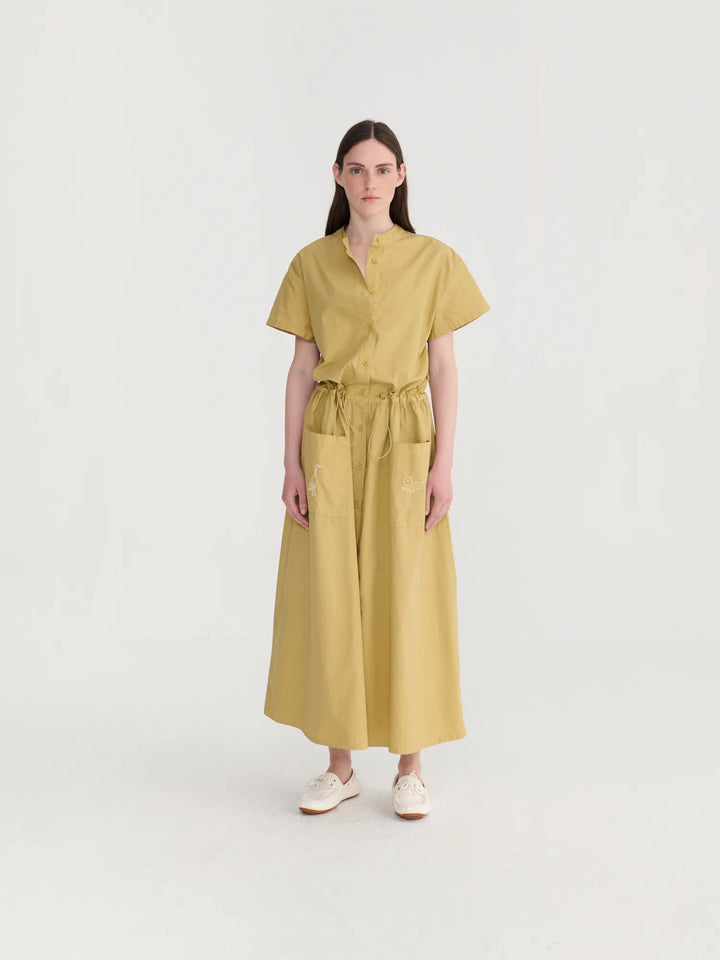 Round collar shirt dress