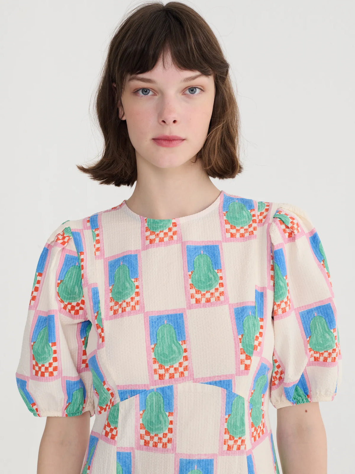 Obo Pattern B126AD076 Simple Pear pattern puff sleeve dress | Bobo Choses – BOBO ...