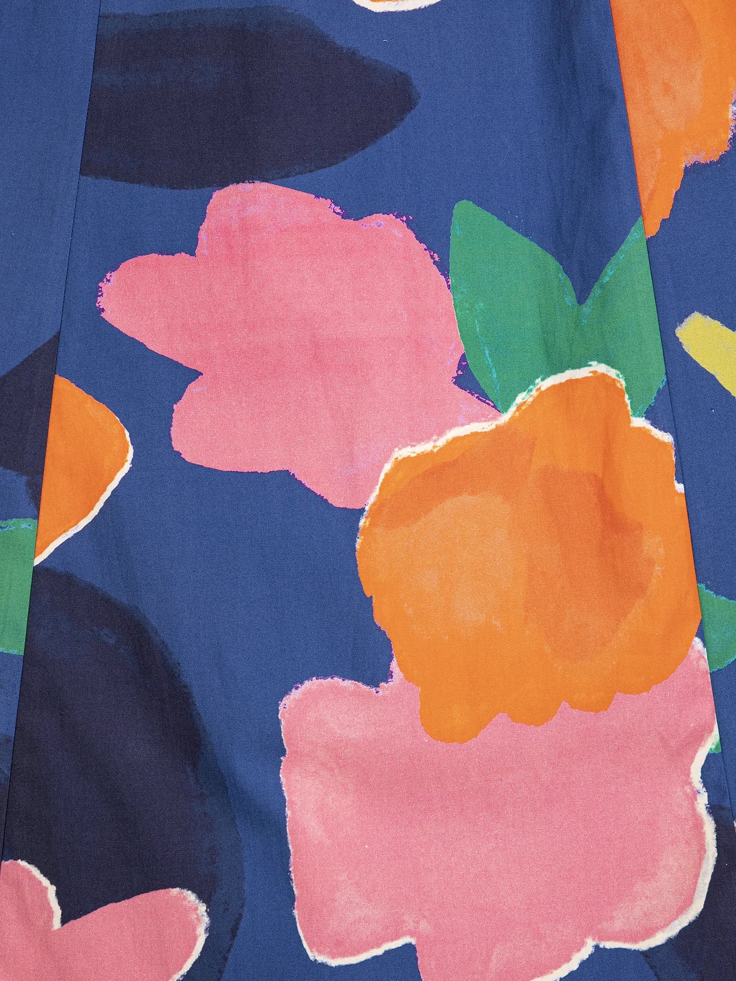 Blooming color pattern puff sleeve dress