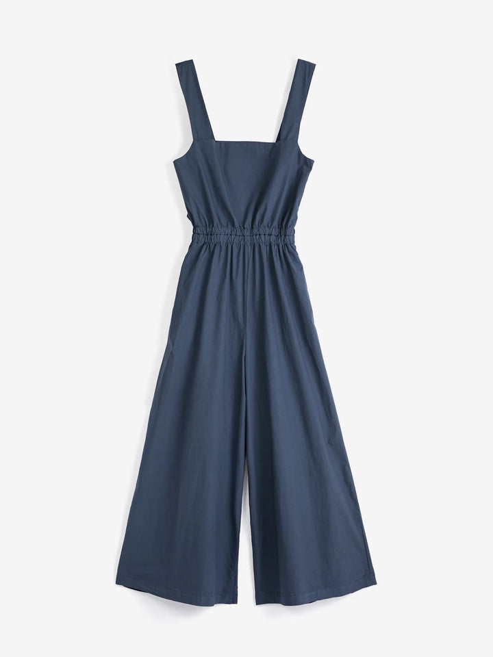 Textured cotton strap overall