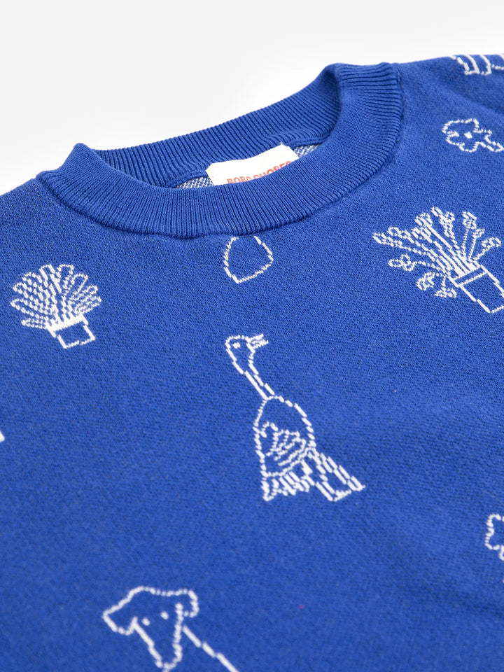 Summer trip jacquard cotton jumper