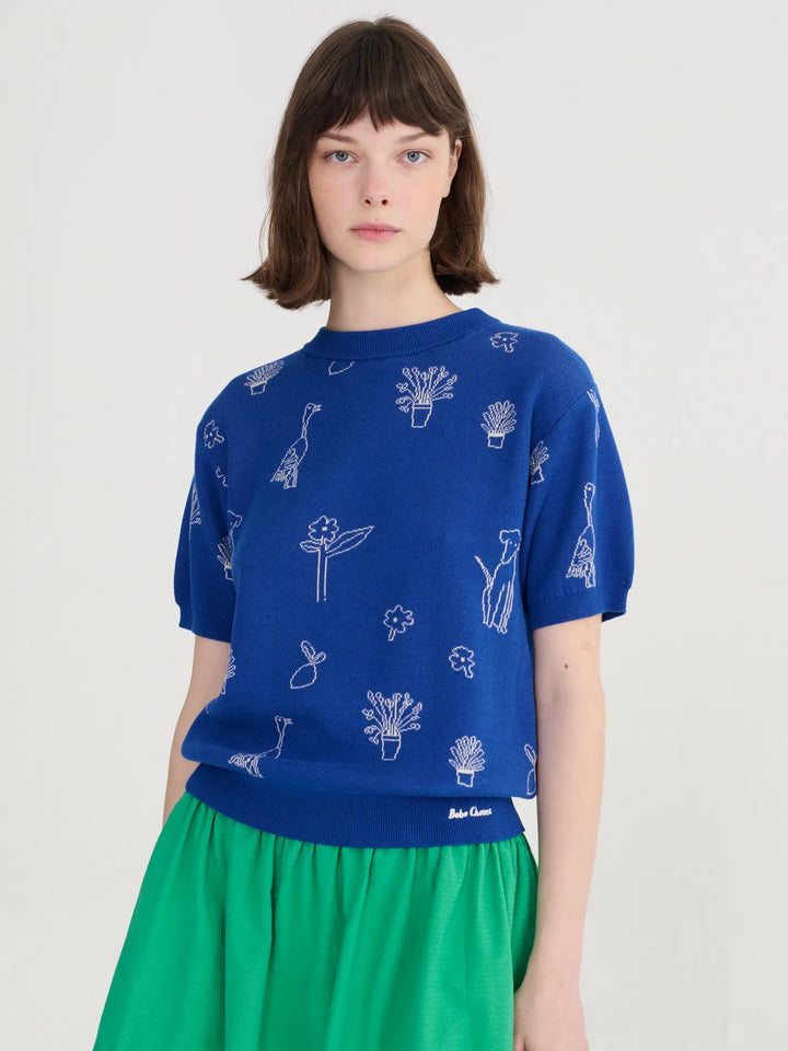 Summer trip jacquard cotton jumper
