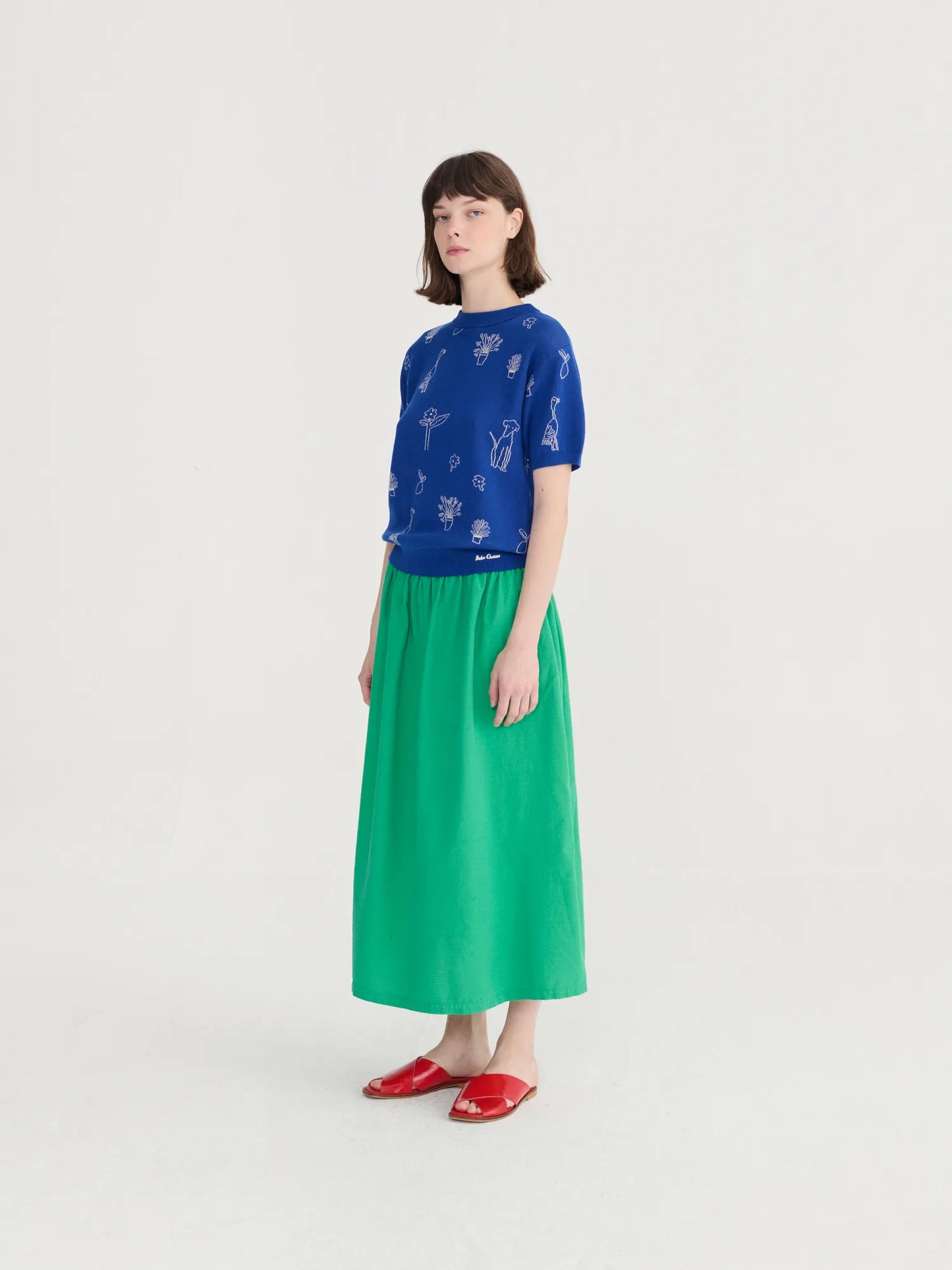 Summer trip jacquard cotton jumper