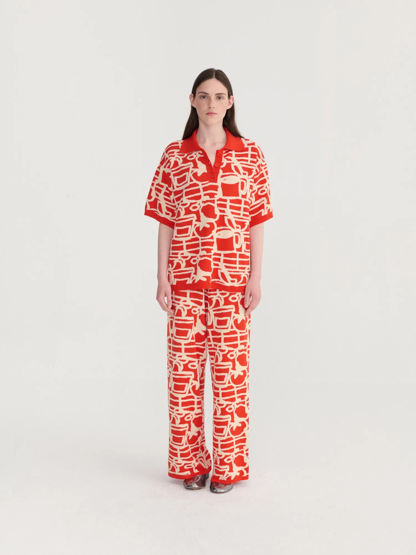 Cookery festival jacquard knitted polo