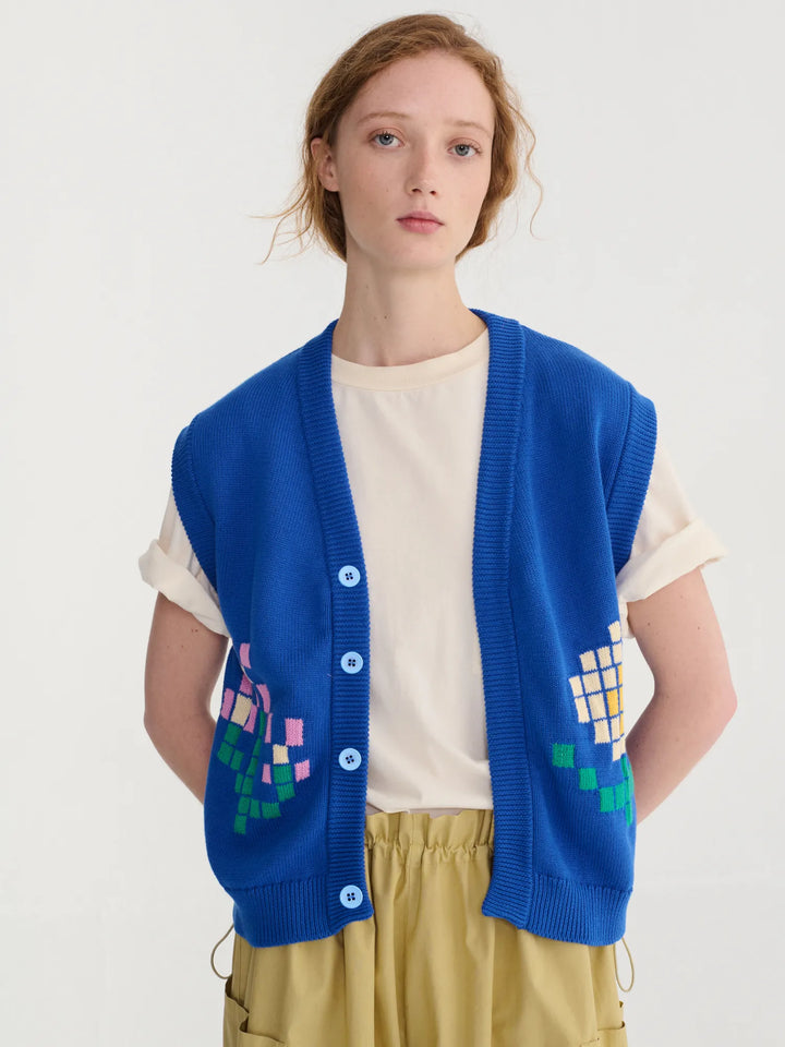 Pixel Flowers cotton vest