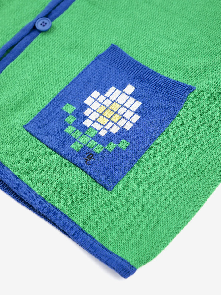 Pixel Daisy fine cotton cardigan