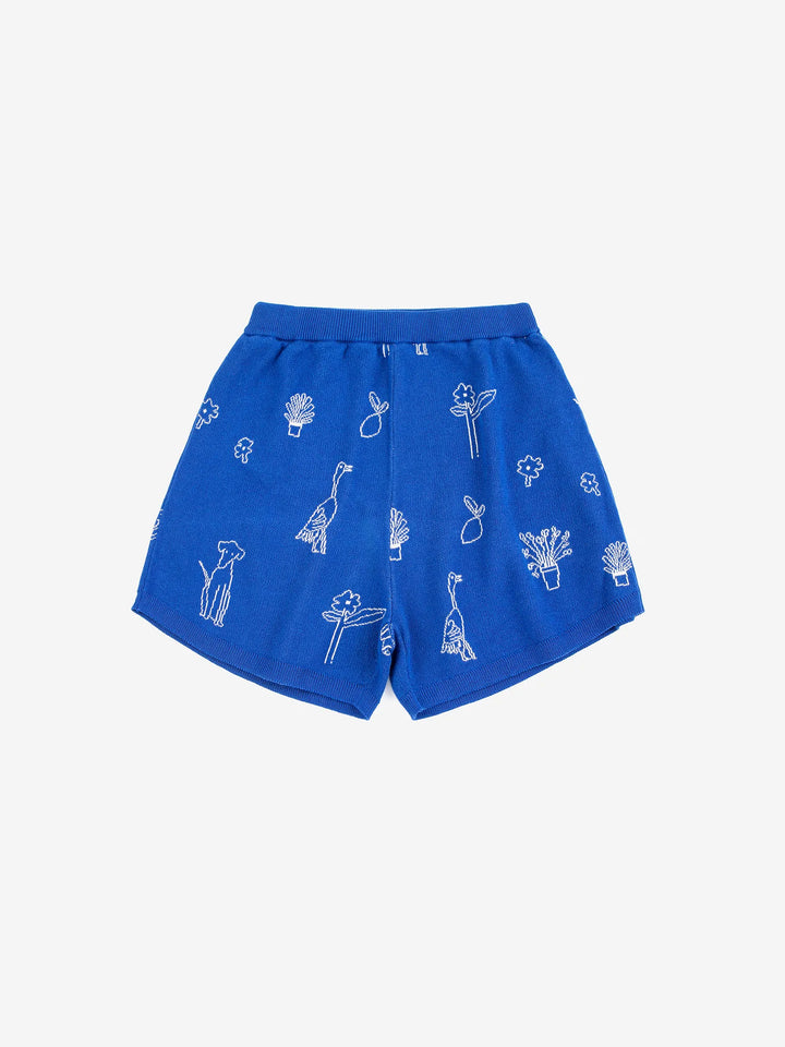 Summer trip jacquard knitted shorts