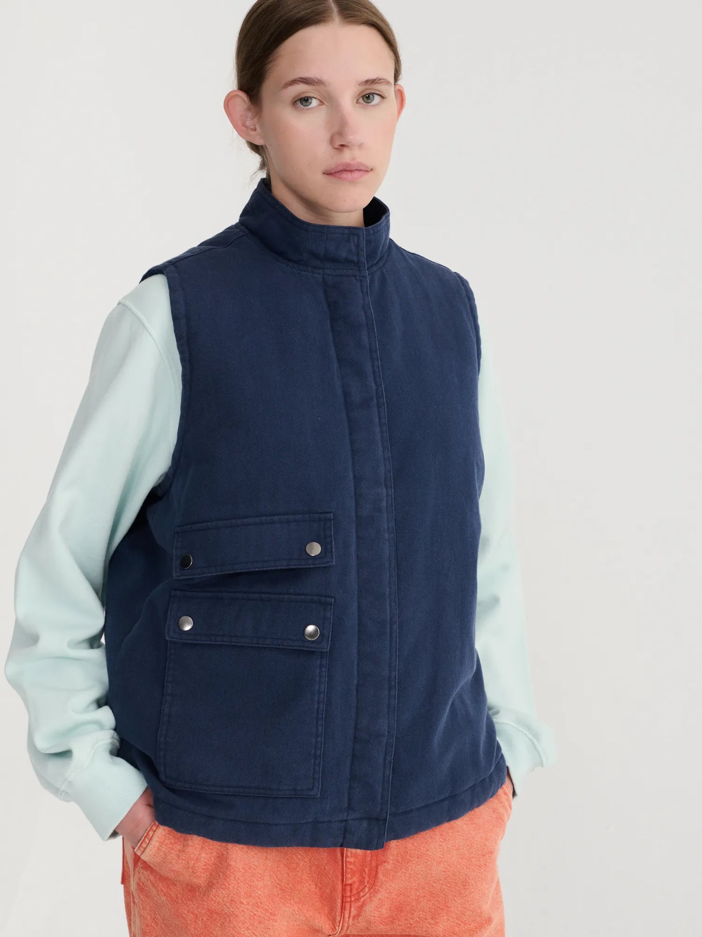 Washed cotton vest