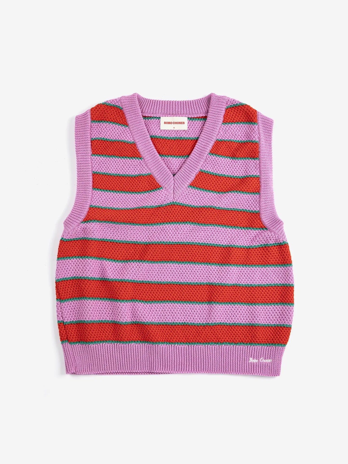 Striped V-neck vest