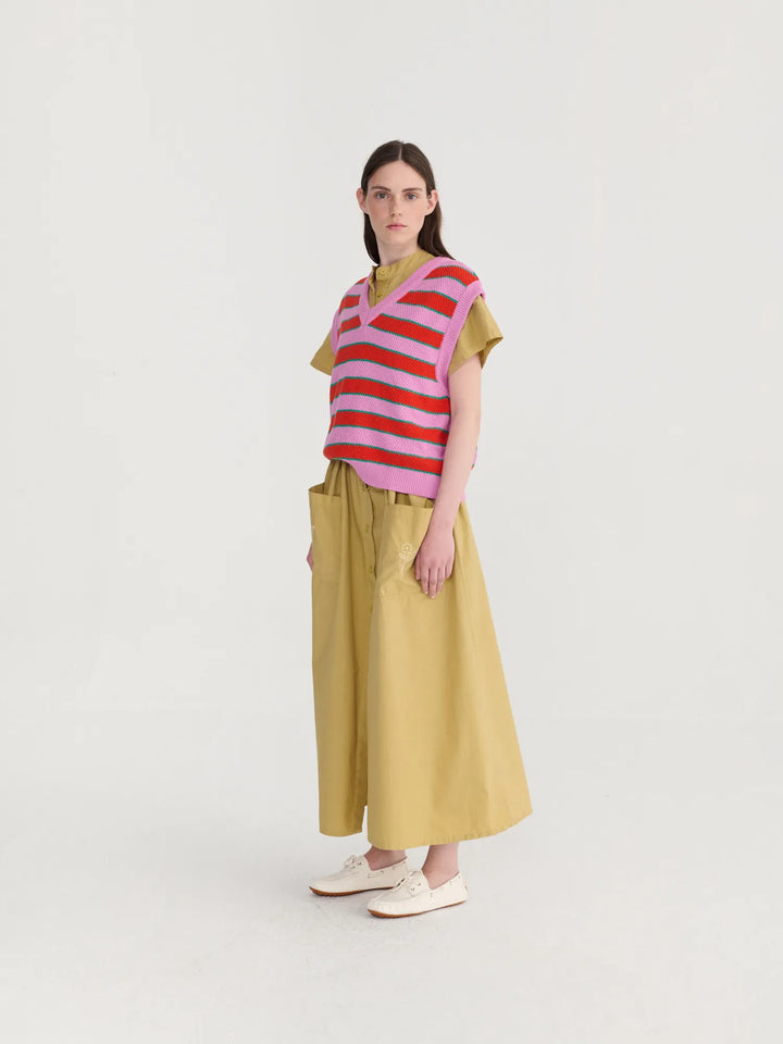 Striped V-neck vest