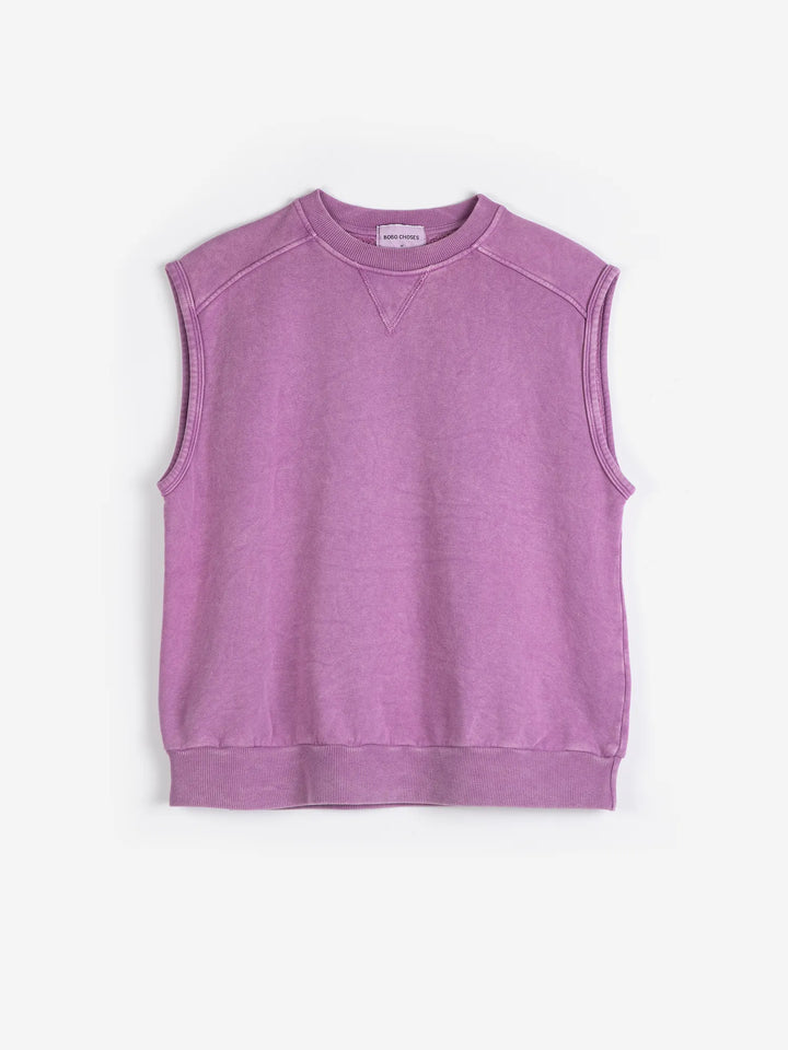 Washed sleeveless sweatshirt