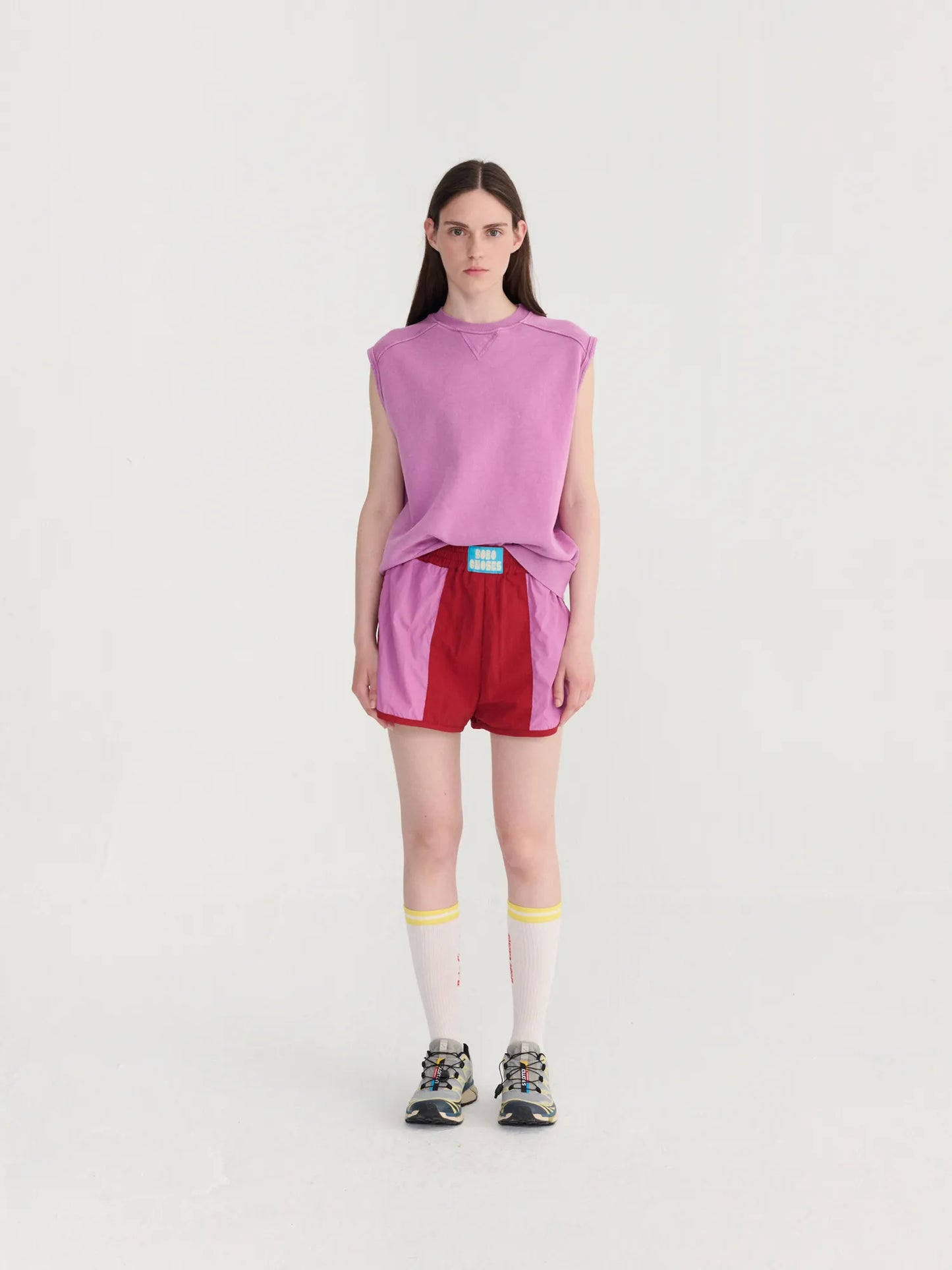 Washed sleeveless sweatshirt