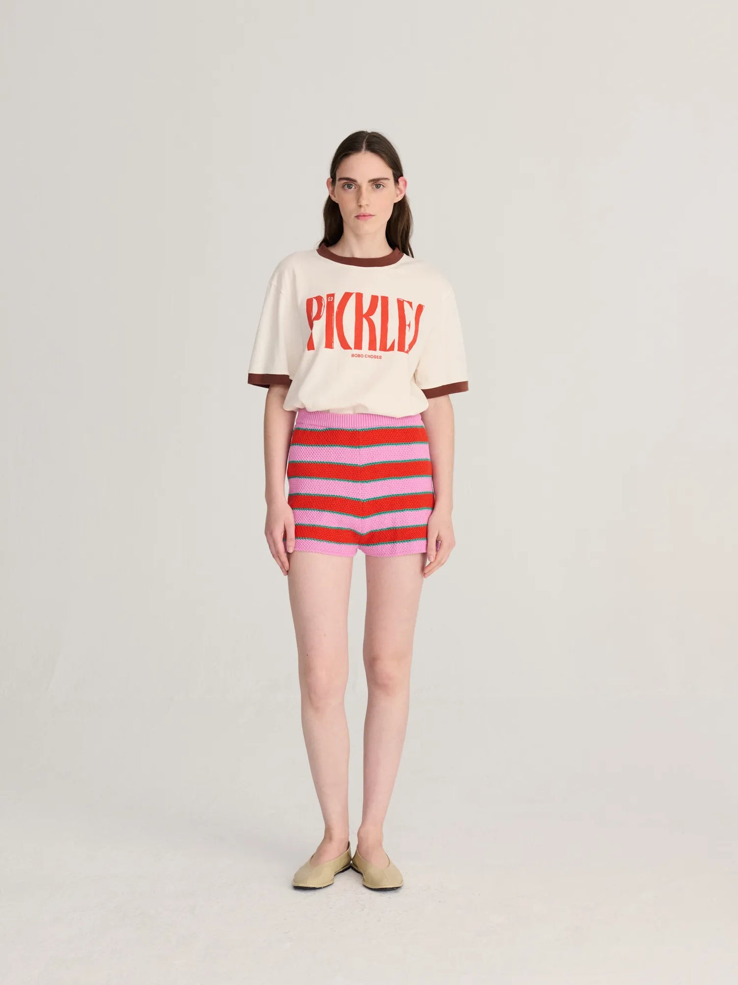 Striped knitted short