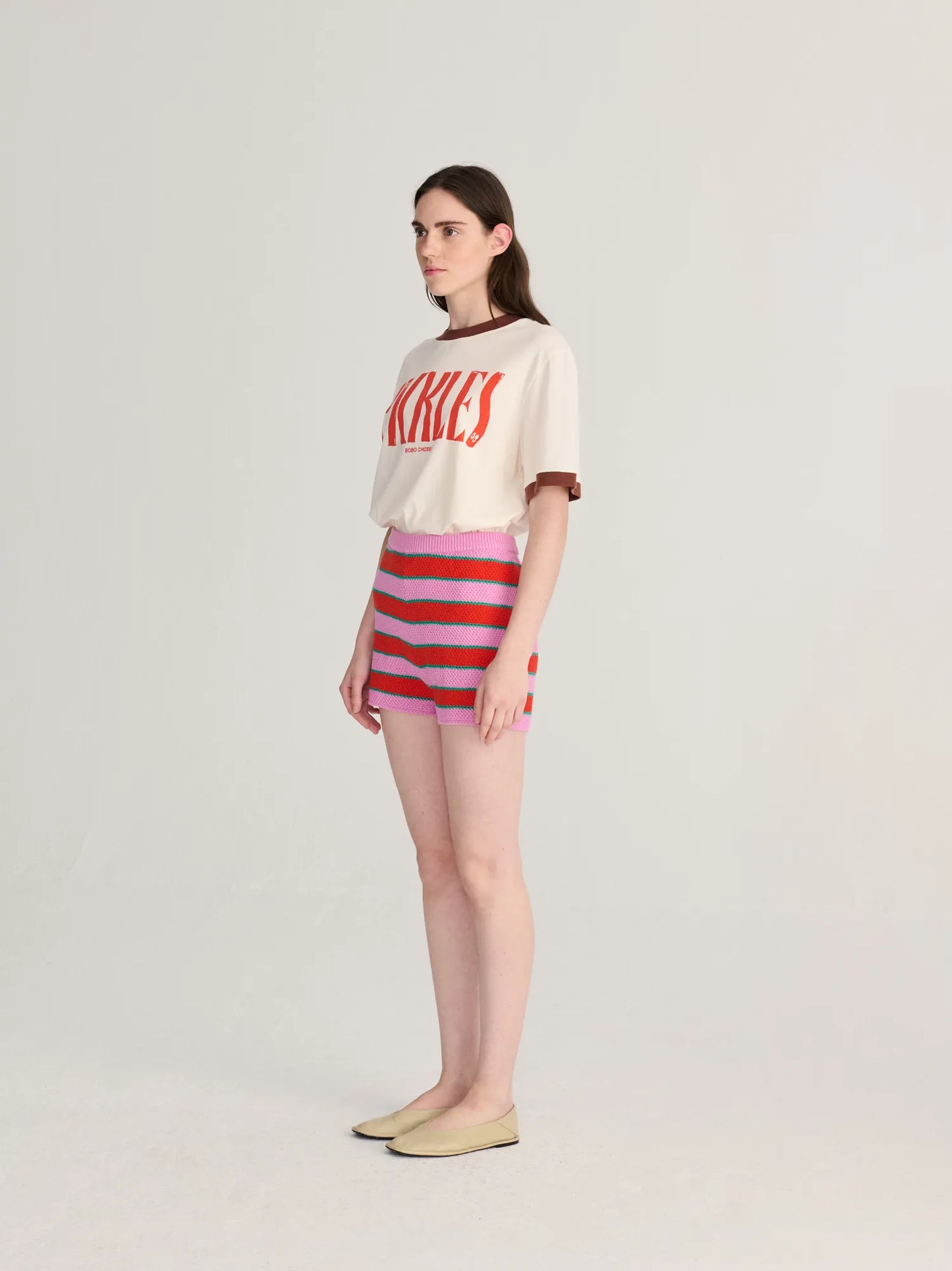 Striped knitted short