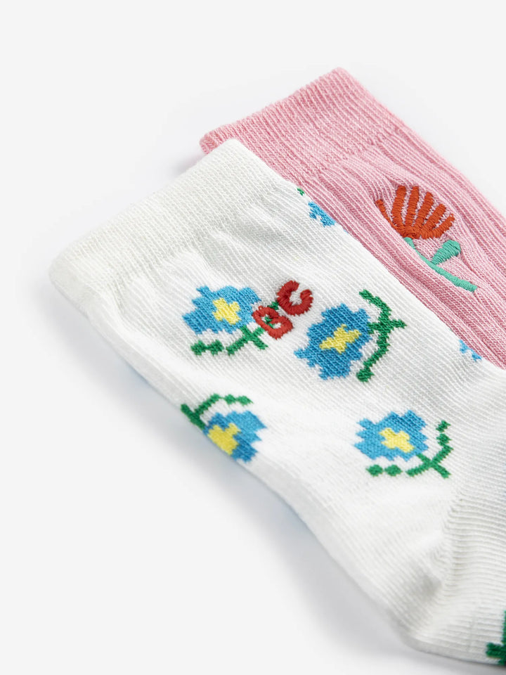 Flower short socks pack x 2
