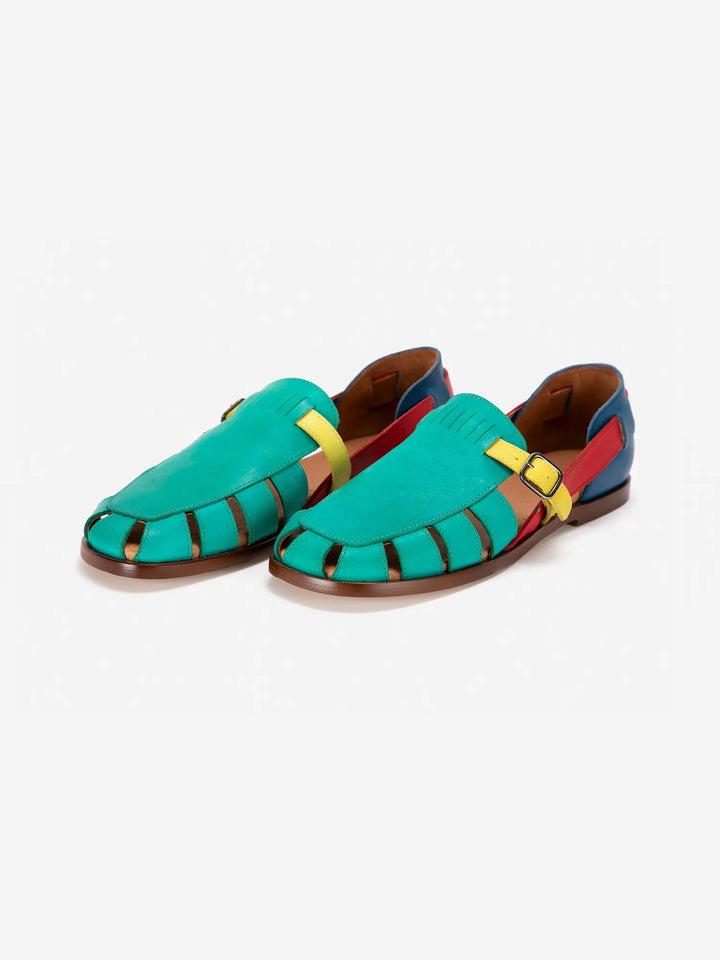 Pickels color block leather sandal