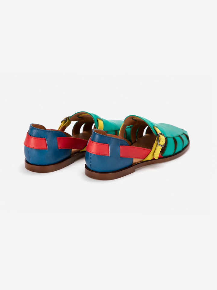 Pickels color block leather sandal