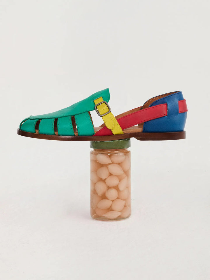 Pickels color block leather sandal