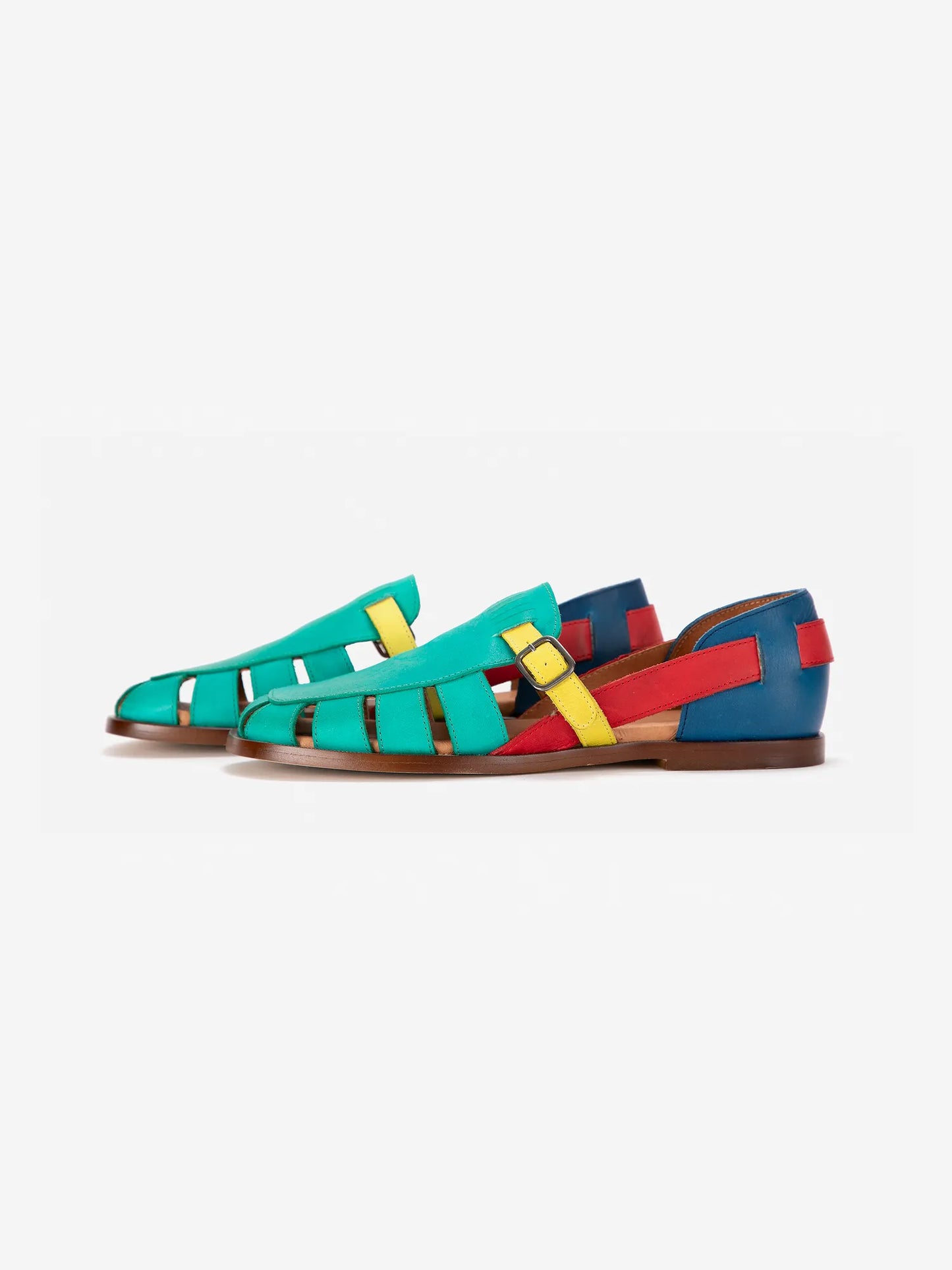 Pickels color block leather sandal