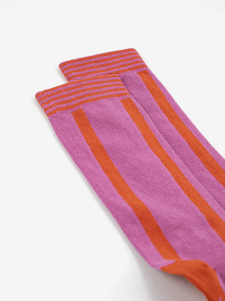 Pink cotton long socks
