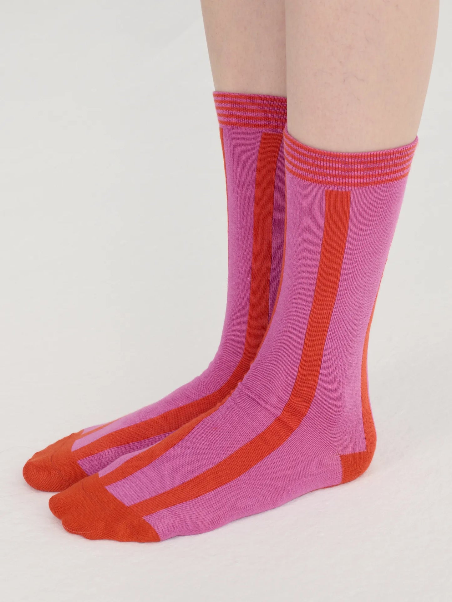Pink cotton long socks