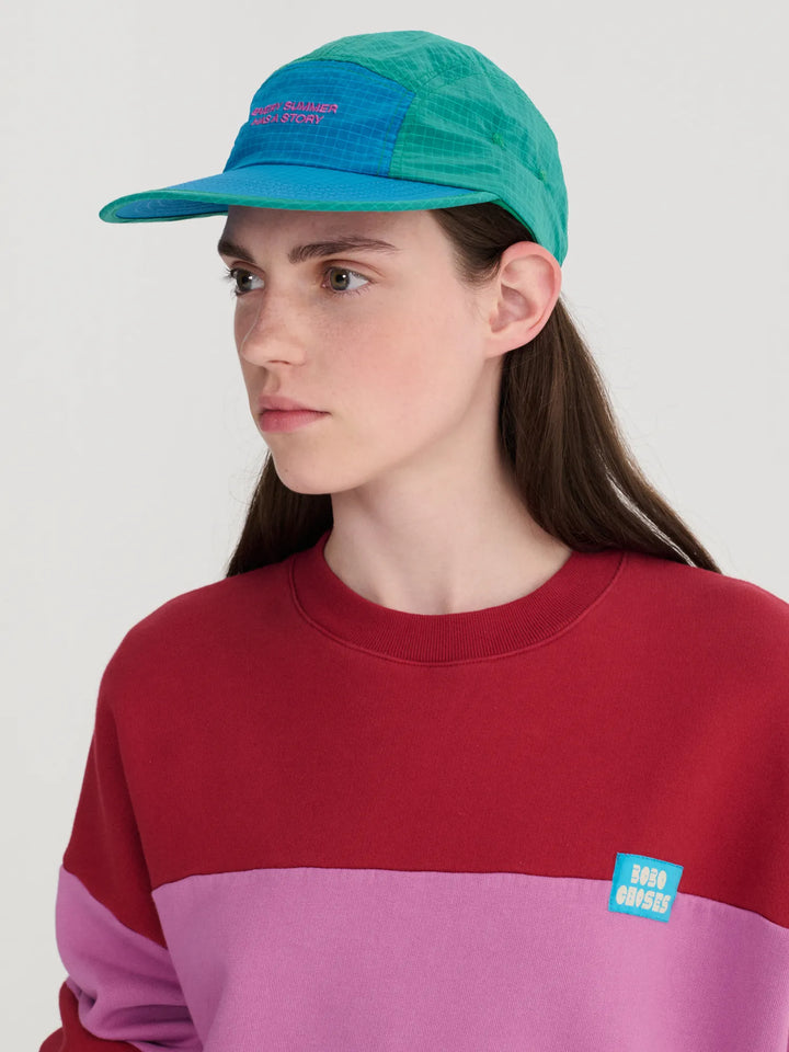 Color block sporty cap