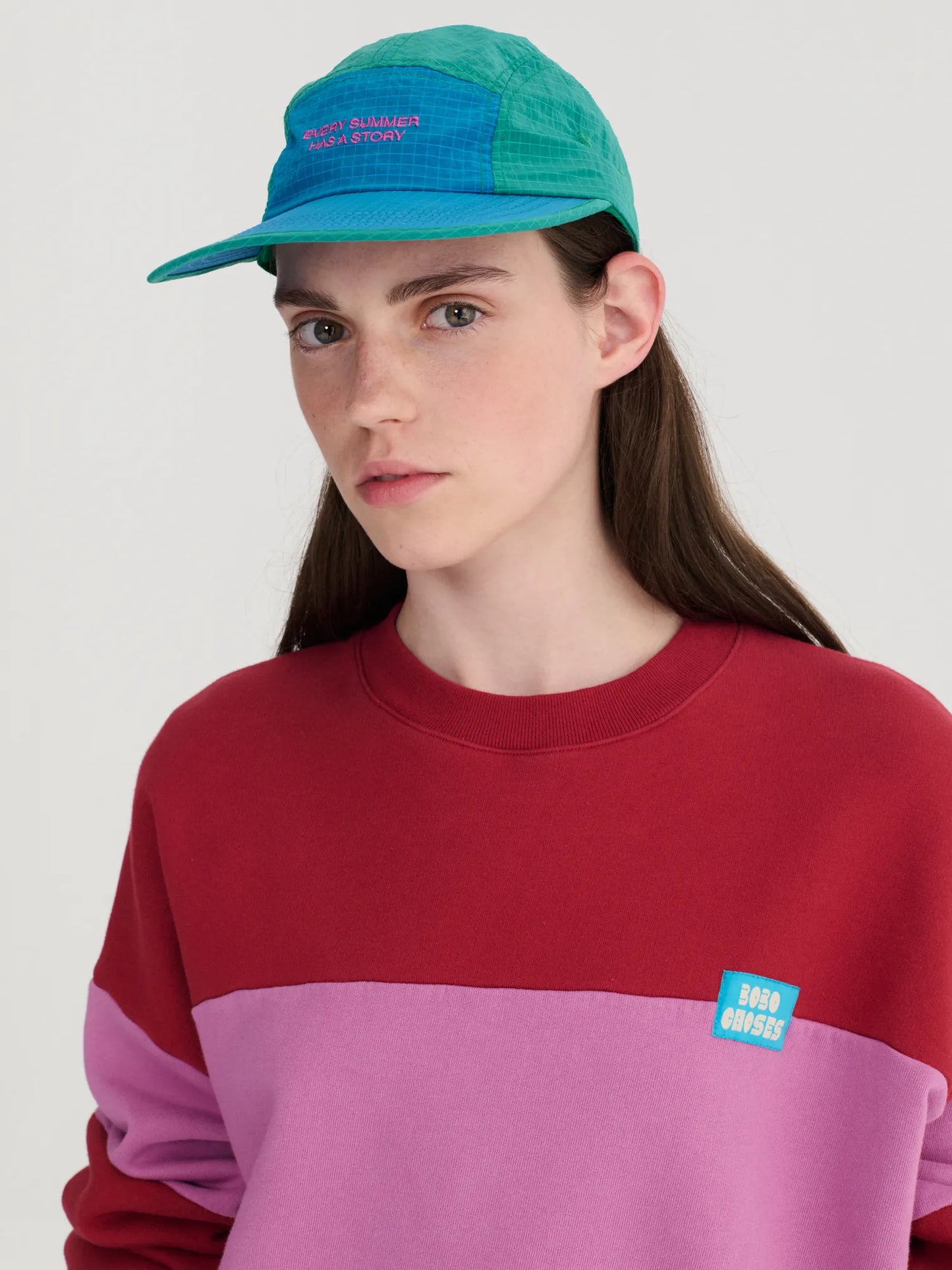 Color block sporty cap