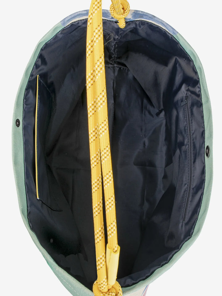 Color block canvas cross-body bag