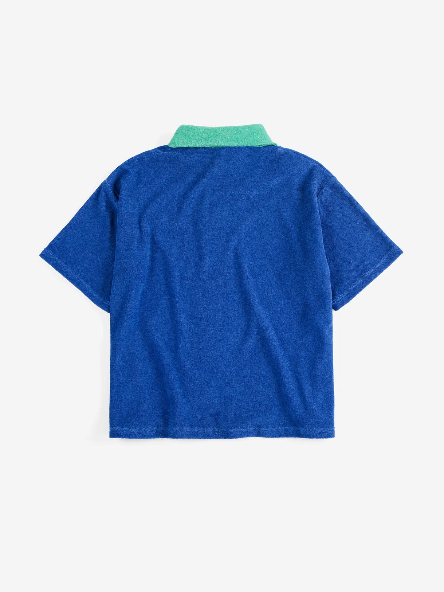 Color block terry cloth polo