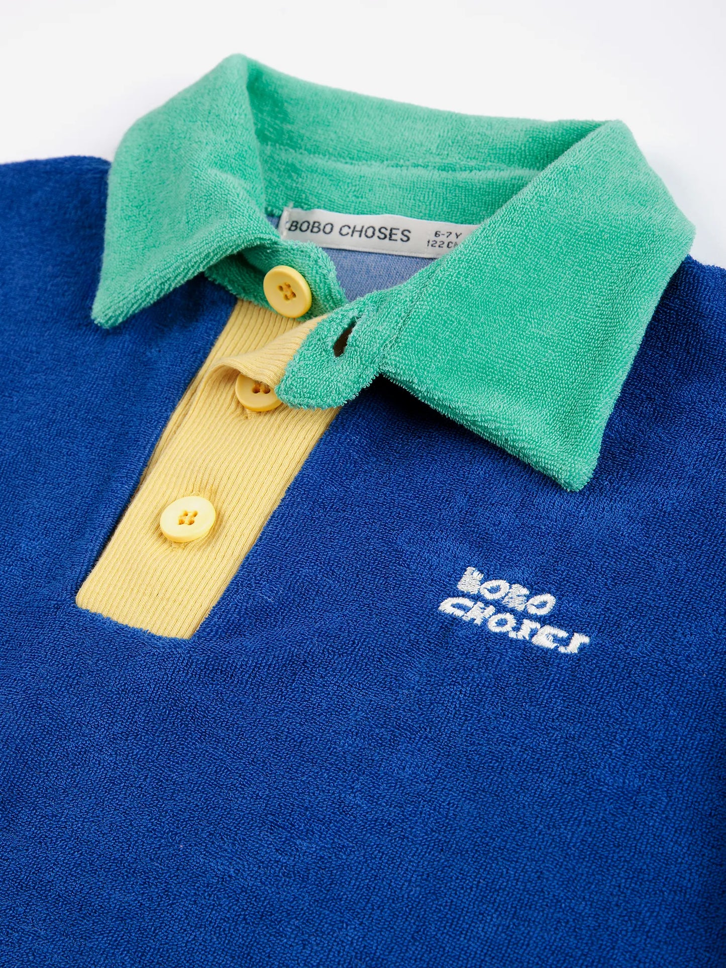 Color block terry cloth polo