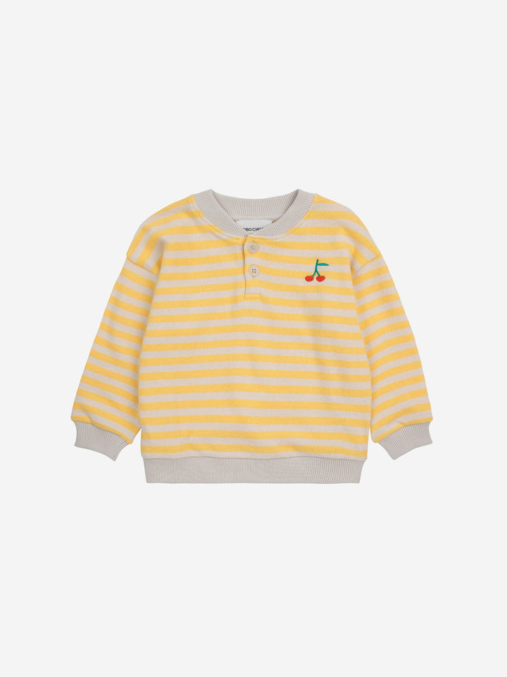 Baby stripe buttoned sweatshirt