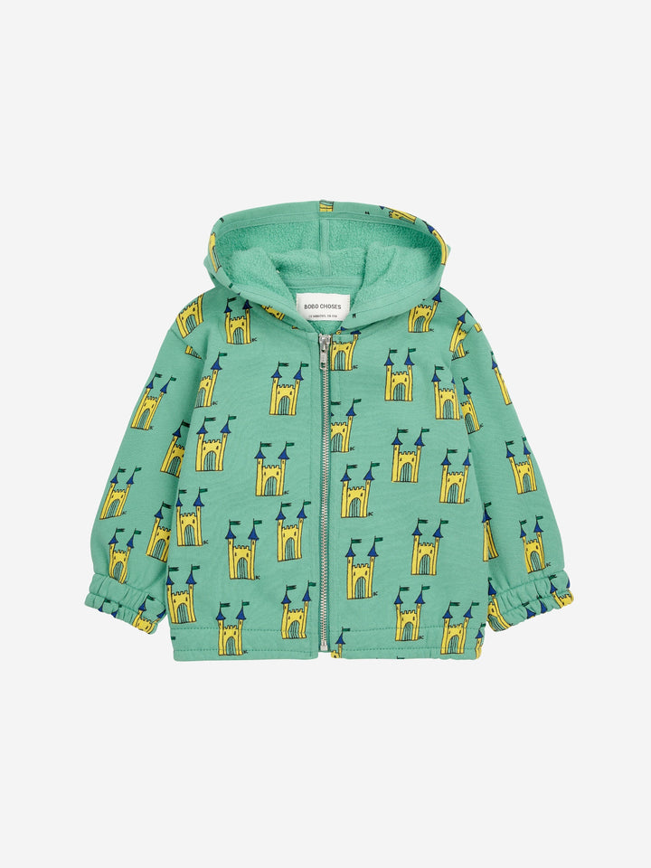 Baby Castle Print All-Over Zip Sweatshirt