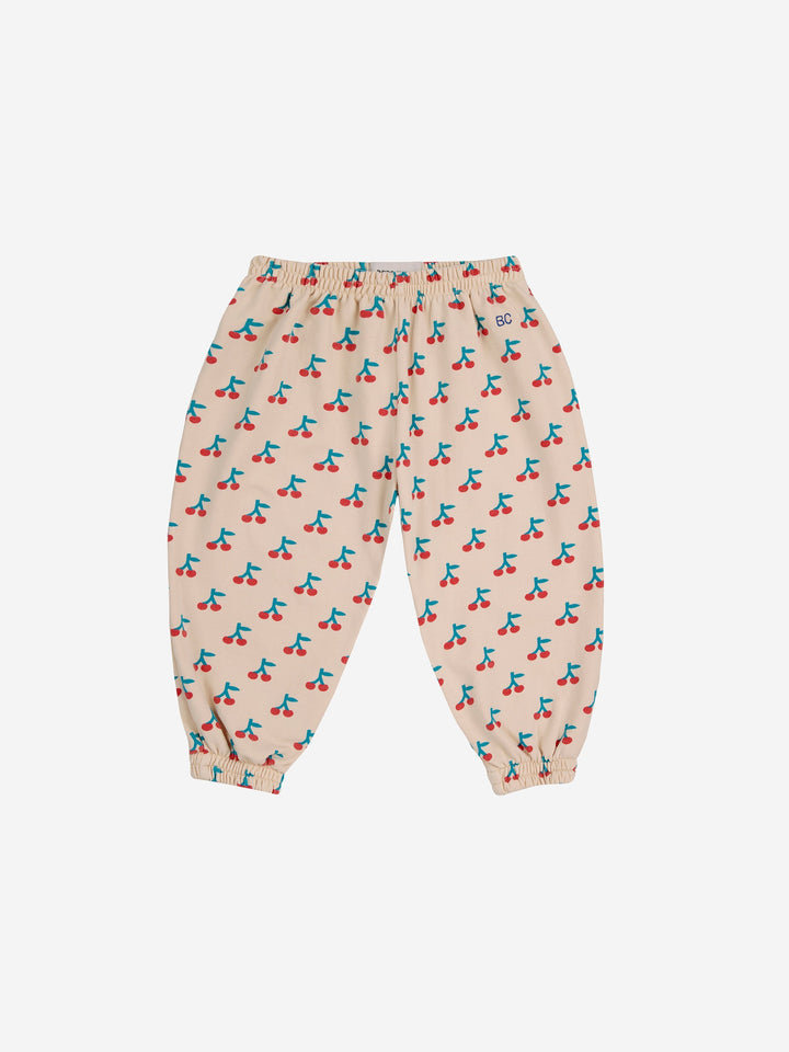 Baby cherry print jogging pants