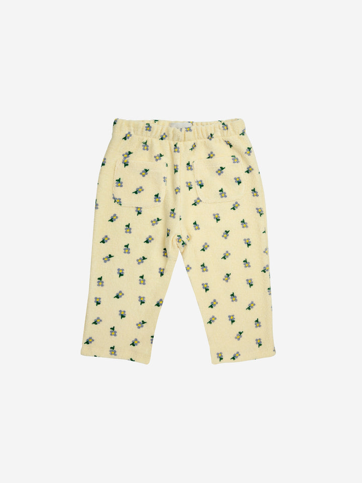 Baby Pansy Flower Pattern Straight Jogging Pants