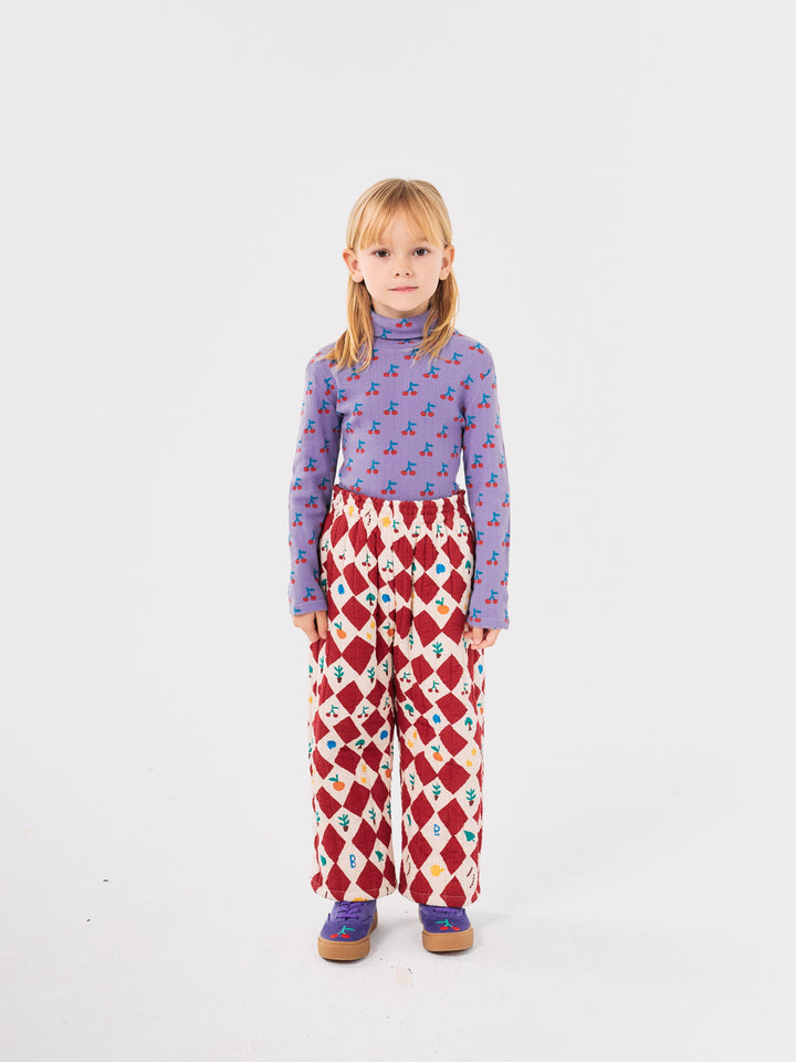 Cherry all over turtle neck T-shirt