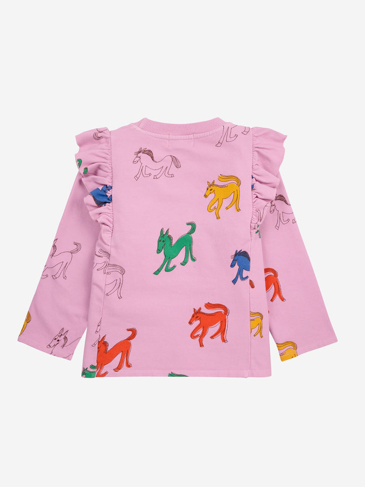 Wonder Horse all over ruffle sweatshirt