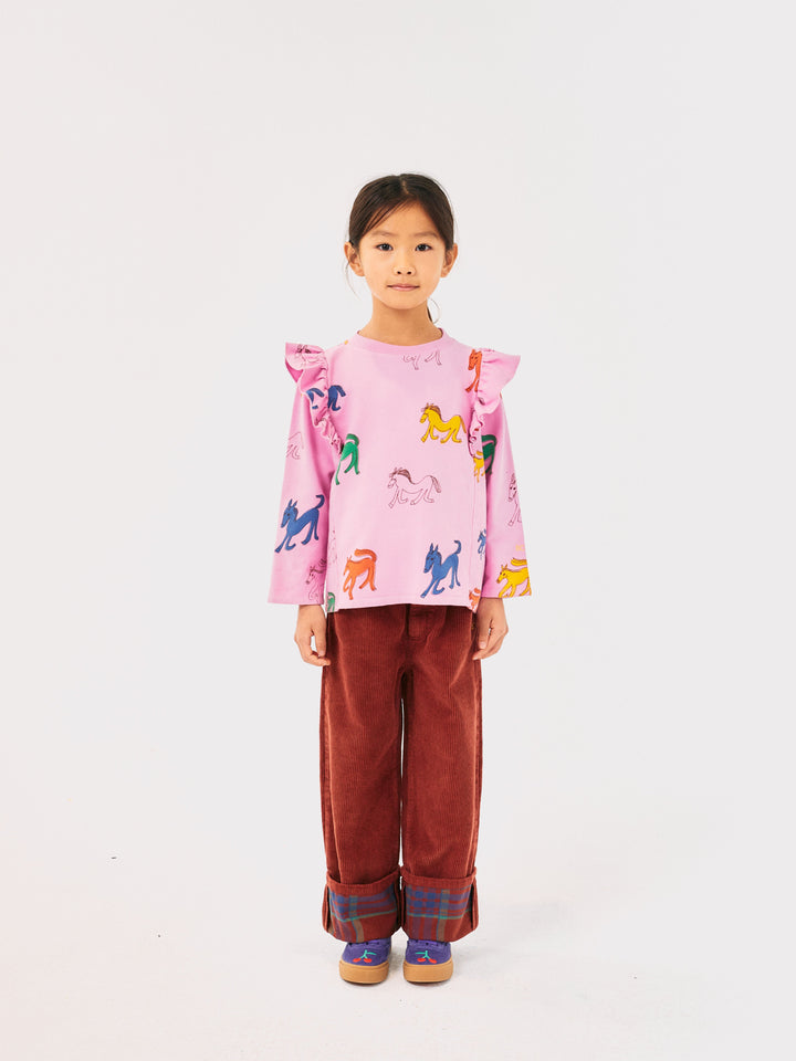 Wonder Horse all over ruffle sweatshirt