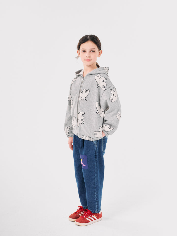 Freedom Bird all over zipped hoodie