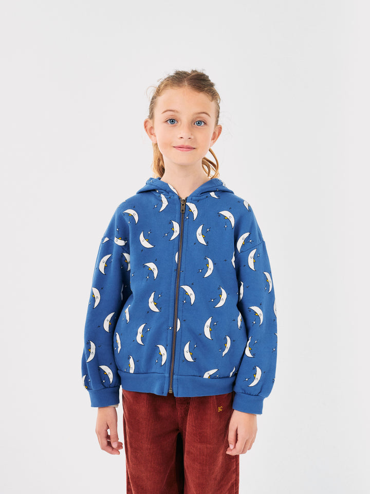 Beneath the Moon all over zipped hoodie