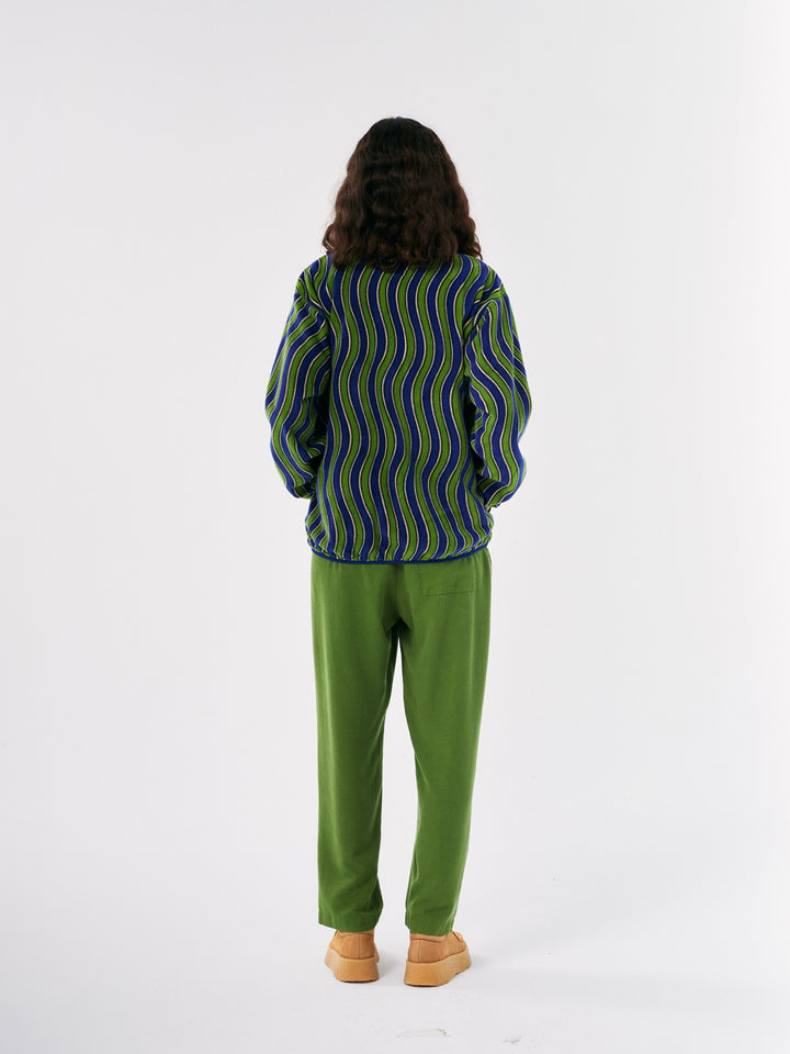 Multicolour Waves printed polar fleece