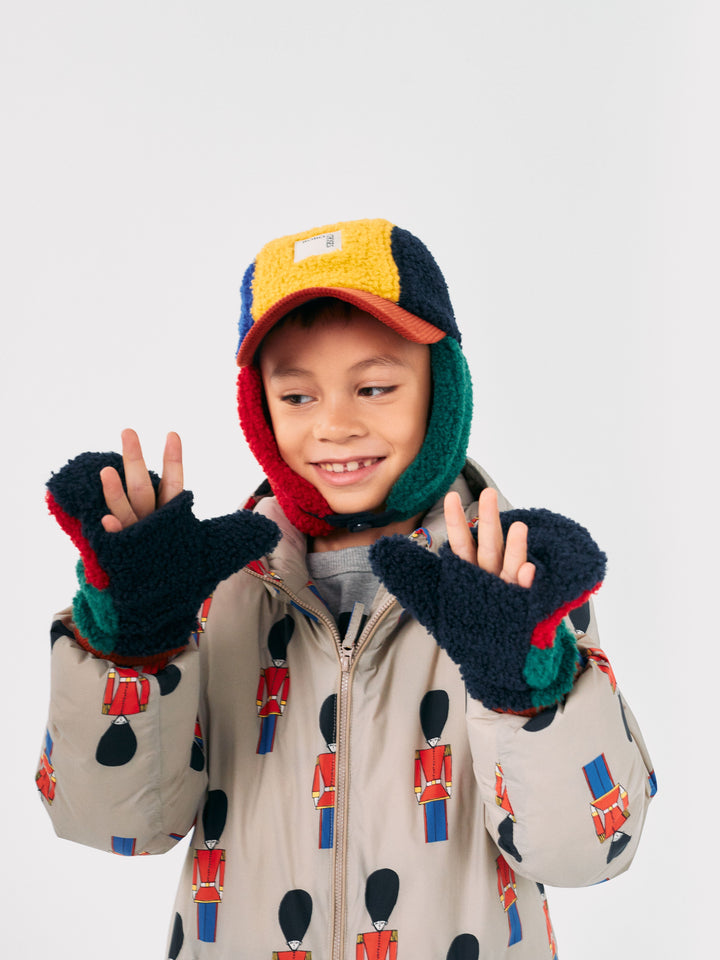 Color Block sheepskin chapka