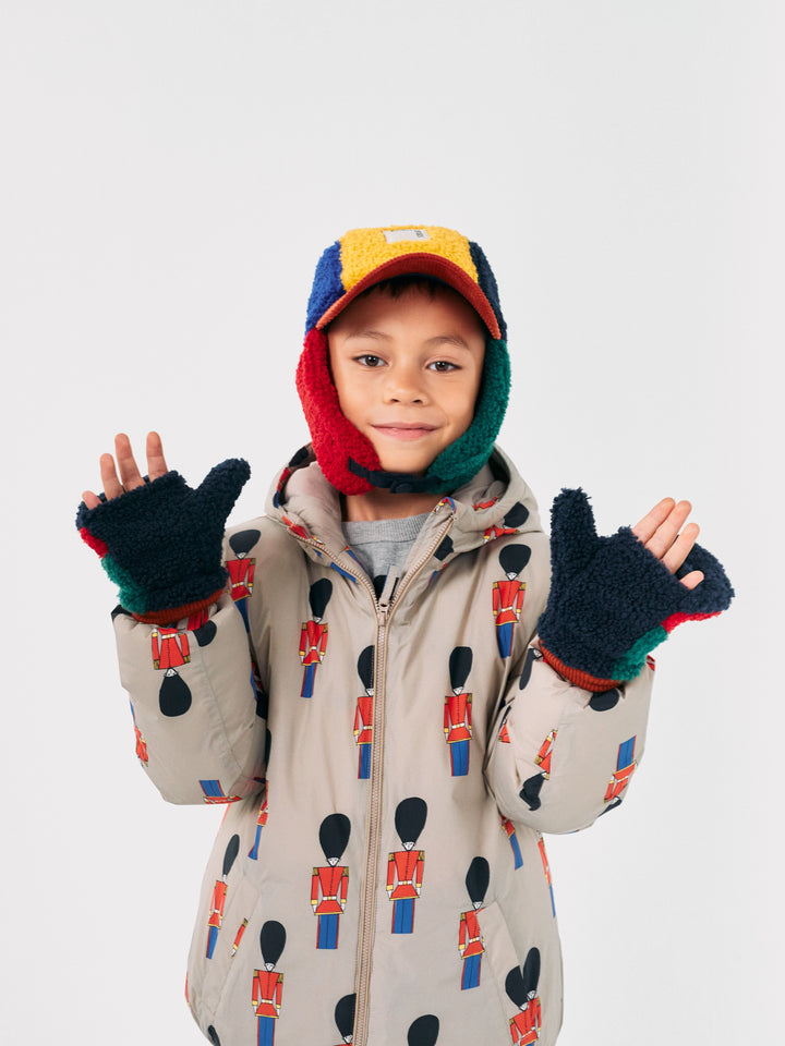 Color Block sheepskin chapka