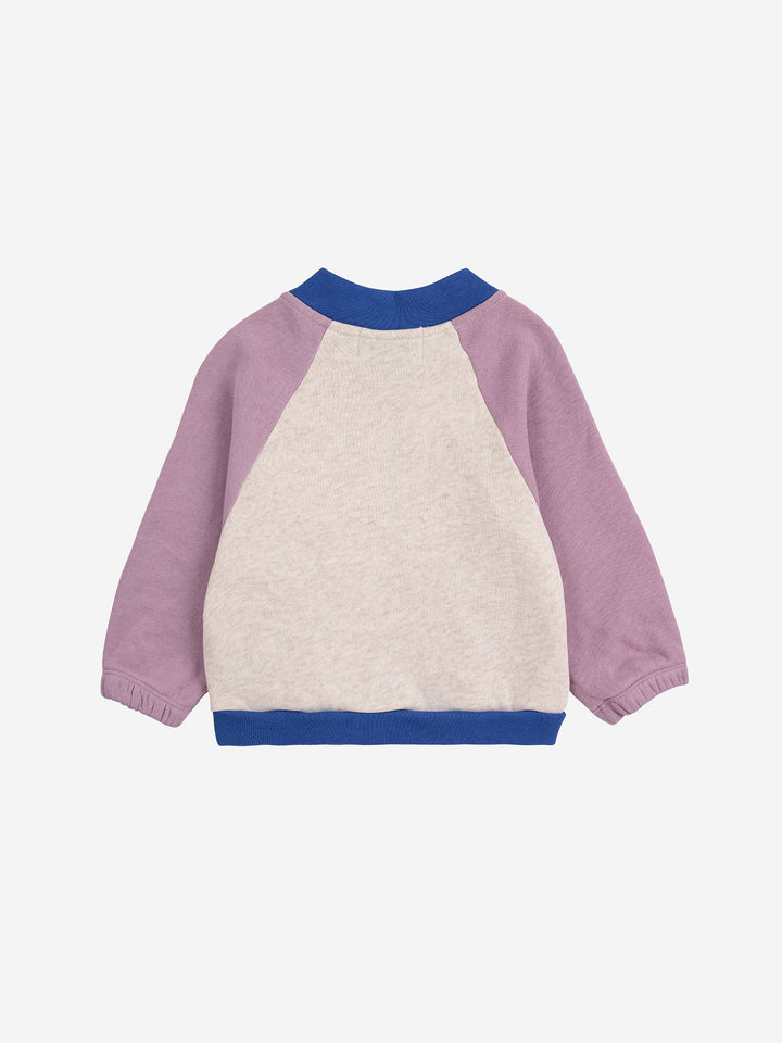 Tic Tac Toe color block zipped sweat blouson